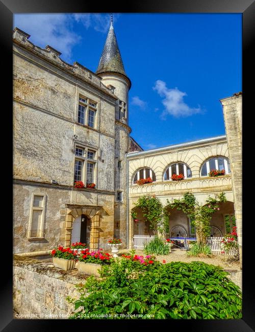 The Château Lagorce France Courtyard Framed Print by Helkoryo Photography
