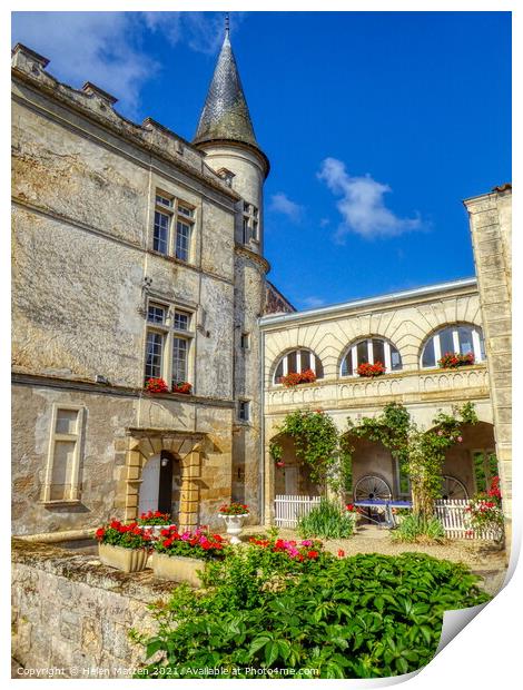 The Château Lagorce France Courtyard Print by Helkoryo Photography