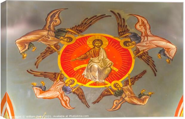 Christ Angels Ceiling St Photios Greek Orthodox Shrine Saint Aug Canvas Print by William Perry