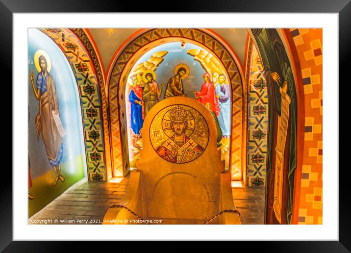 St Photios Greek Orthodox Shrine Saint Augustine Florida Framed Mounted Print by William Perry