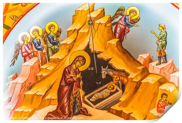 Nativity Scene St Photios Greek Orthodox Shrine Saint Augustine  Print by William Perry
