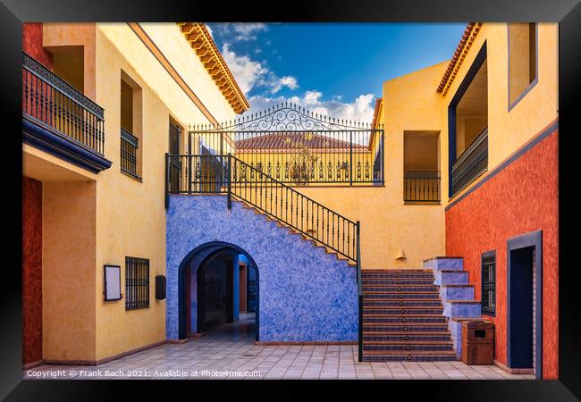 Traditional style Apartments resort Playa los Americas on Teneri Framed Print by Frank Bach
