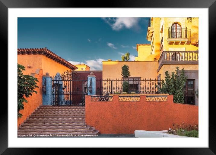 Traditional style Apartments resort Playa los Americas on Teneri Framed Mounted Print by Frank Bach