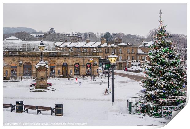 Buxton at Christmas Print by geoff shoults