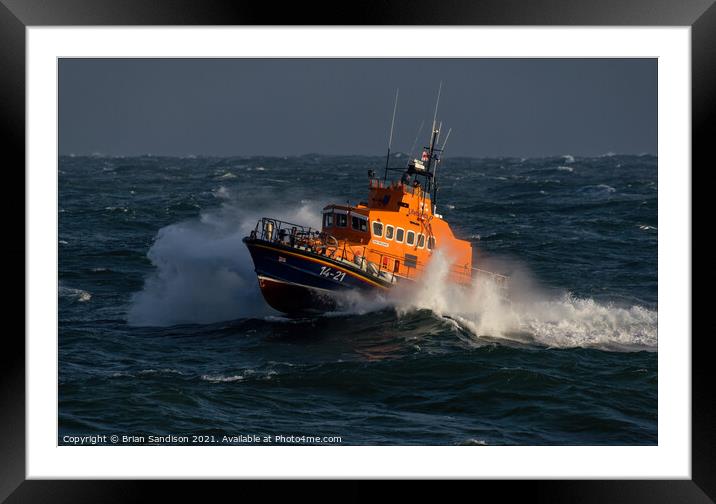Fraserburgh Lifeboat at Sea Framed Mounted Print by Brian Sandison