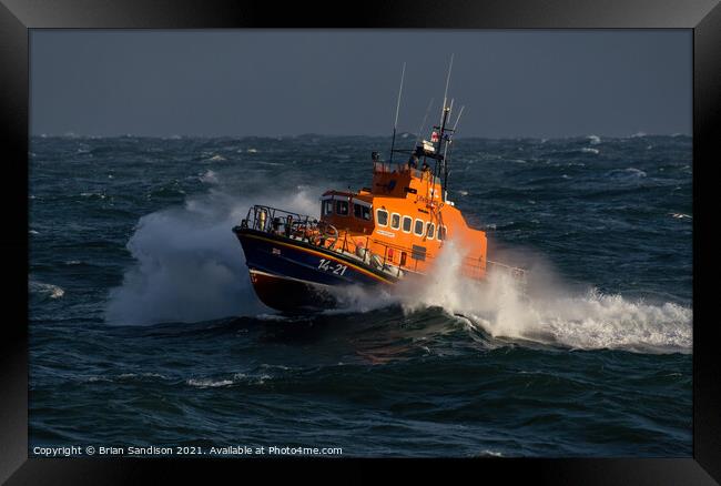 Fraserburgh Lifeboat at Sea Framed Print by Brian Sandison