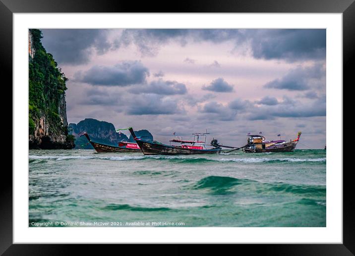 Thai boat scene Framed Mounted Print by Dominic Shaw-McIver