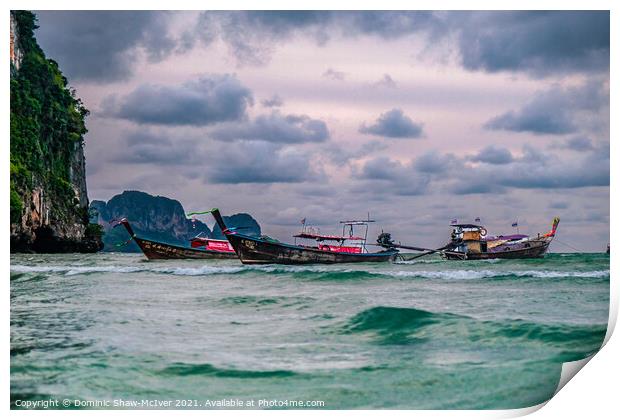 Thai boat scene Print by Dominic Shaw-McIver