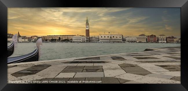 ST MARKS SQUARE VENICE FROM THE CHURCH of SAN GIORGIO MAGGIORE Framed Print by Tony Sharp LRPS CPAGB