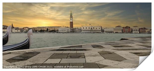 ST MARKS SQUARE VENICE FROM THE CHURCH of SAN GIORGIO MAGGIORE Print by Tony Sharp LRPS CPAGB