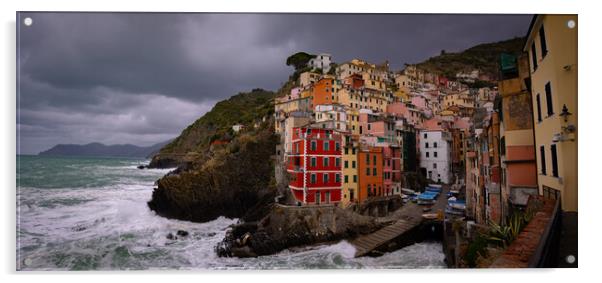 Colorful houses of Riomaggiore at the Italian west coast - Cinqu Acrylic by Erik Lattwein
