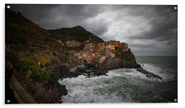 Amazing Village of Manarola in Cinque Terre at the Italian coast Acrylic by Erik Lattwein