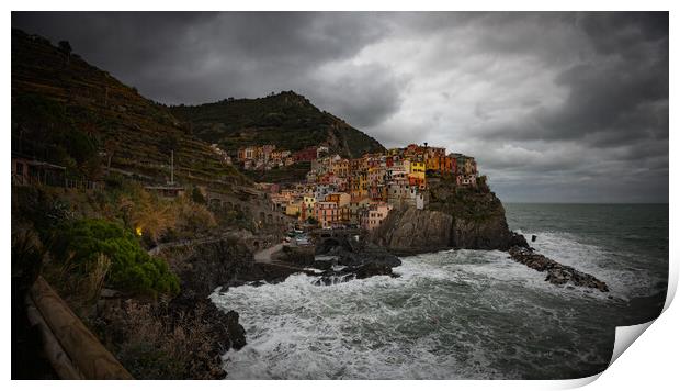 Amazing Village of Manarola in Cinque Terre at the Italian coast Print by Erik Lattwein