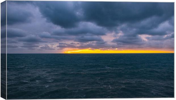 Amazing evening shot over the Mediterranian sea Canvas Print by Erik Lattwein