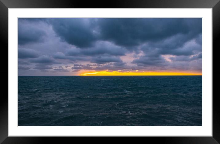 Amazing evening shot over the Mediterranian sea Framed Mounted Print by Erik Lattwein