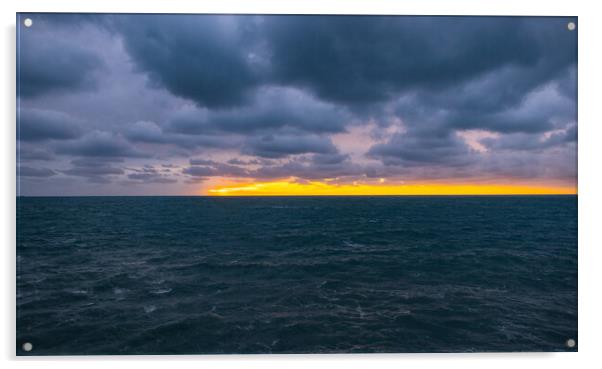Amazing evening shot over the Mediterranian sea Acrylic by Erik Lattwein