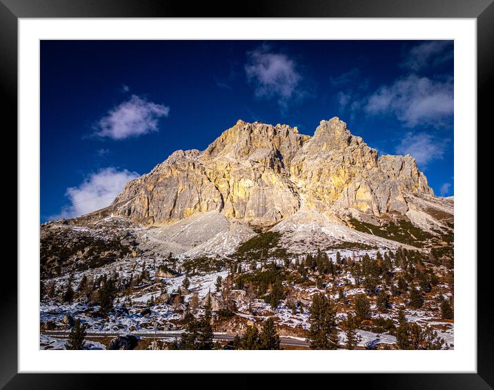 The Dolomites in the Italian Alps - typical view Framed Mounted Print by Erik Lattwein