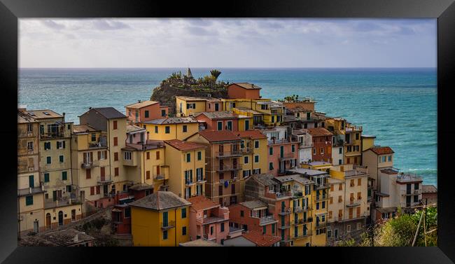 Amazing Village of Manarola in Cinque Terre at the Italian coast Framed Print by Erik Lattwein