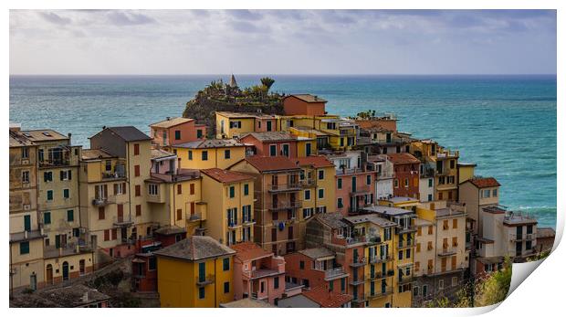 Amazing Village of Manarola in Cinque Terre at the Italian coast Print by Erik Lattwein