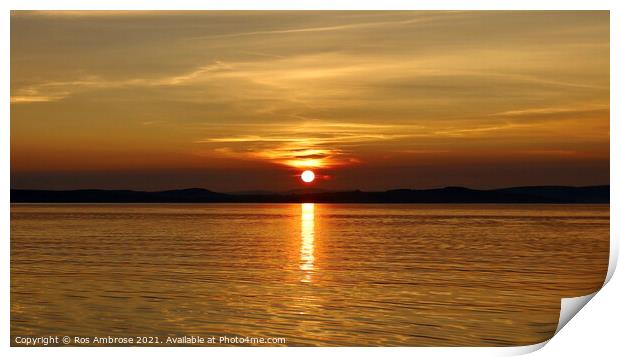 Sunset over the Isle Of Bute Print by Ros Ambrose