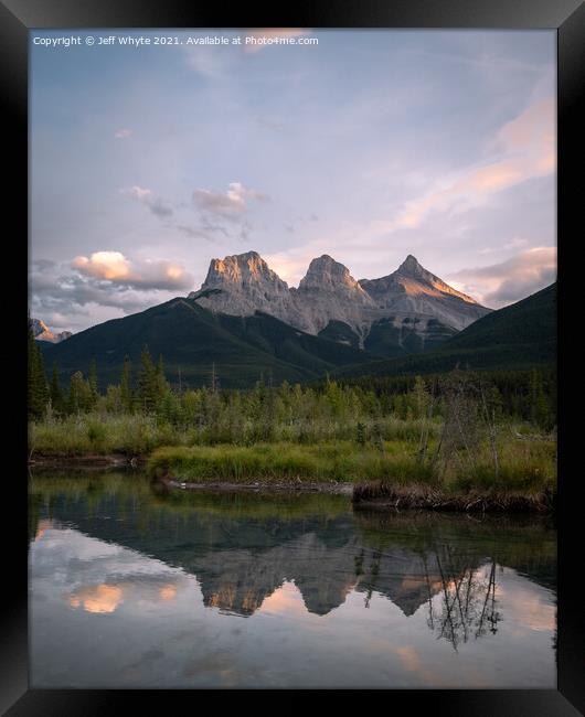 Three Sisters mountain in Kananaskis Country Framed Print by Jeff Whyte