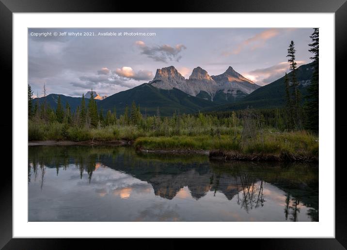 Three Sisters mountain in Kananaskis Country Framed Mounted Print by Jeff Whyte