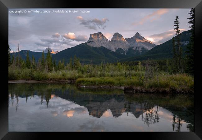 Three Sisters mountain in Kananaskis Country Framed Print by Jeff Whyte