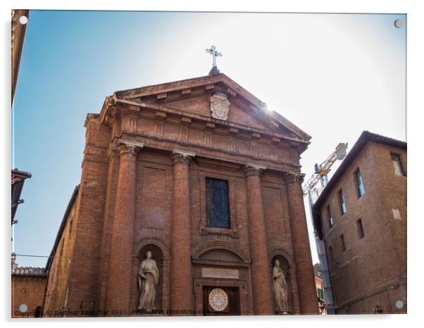 Chiesa di San Cristoforo Church in Siena Acrylic by Dietmar Rauscher