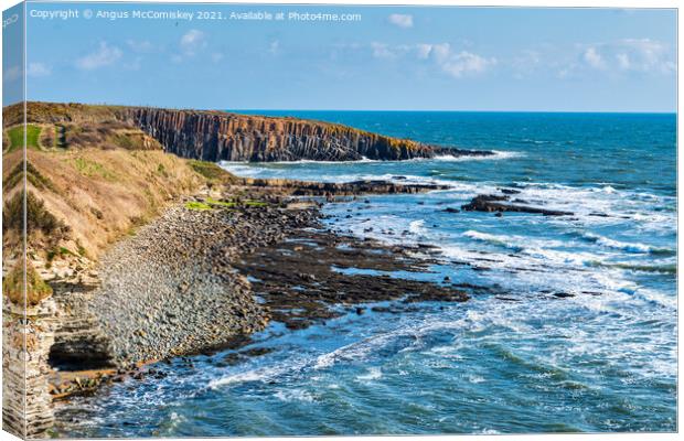 Rocky shoreline at Cullernose Point Northumberland Canvas Print by Angus McComiskey
