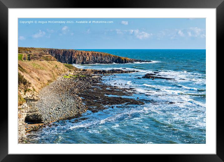 Rocky shoreline at Cullernose Point Northumberland Framed Mounted Print by Angus McComiskey
