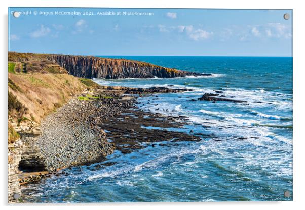 Rocky shoreline at Cullernose Point Northumberland Acrylic by Angus McComiskey