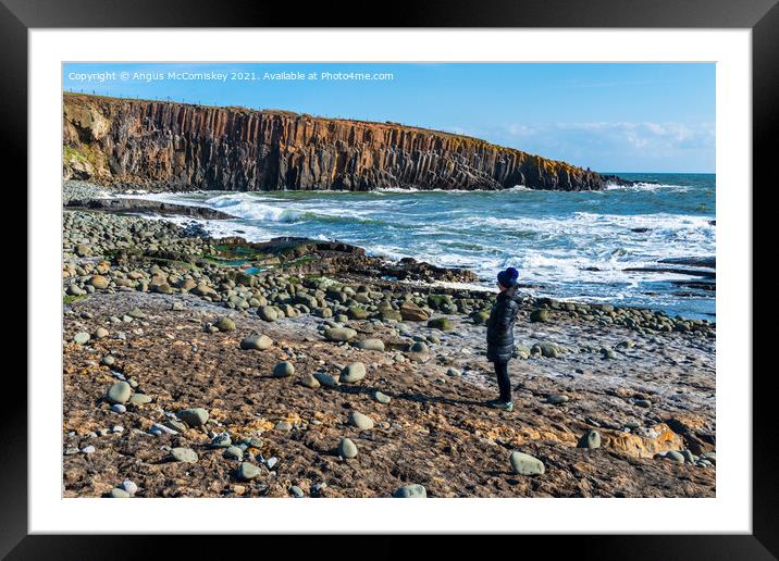 Seacliffs at Cullernose Point Northumberland coast Framed Mounted Print by Angus McComiskey