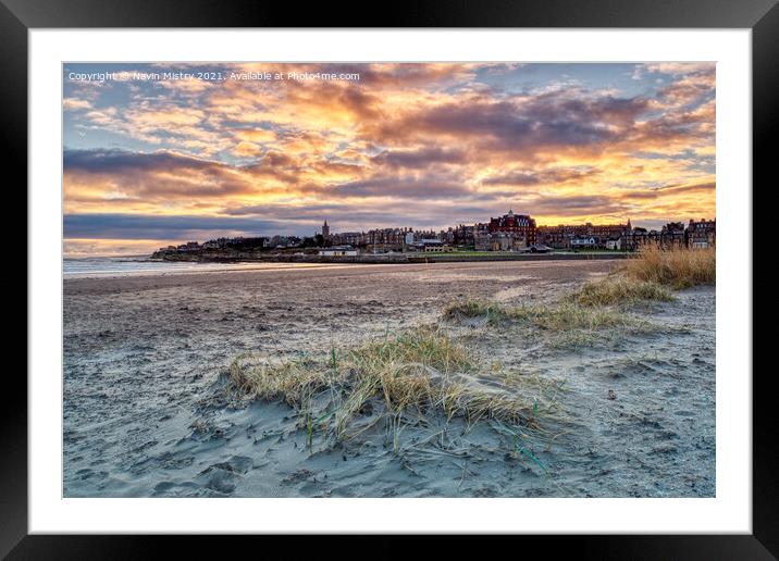 Sunrise at West Sands beach St. Andrews Framed Mounted Print by Navin Mistry