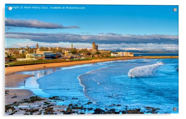 East Sands St. Andrews Acrylic by Navin Mistry