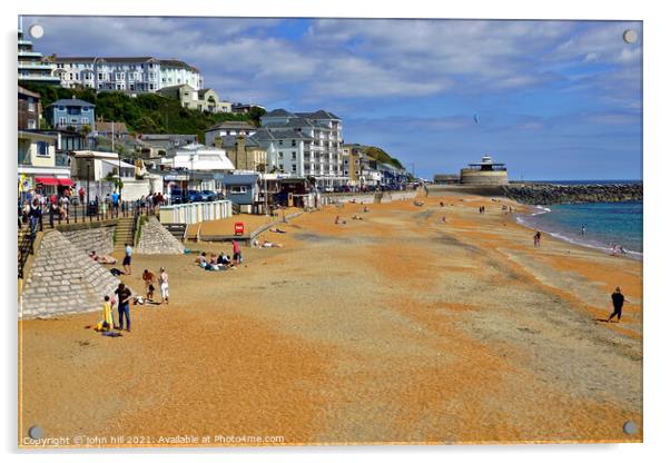 Ventnor beach, Isle of Wight, UK. Acrylic by john hill
