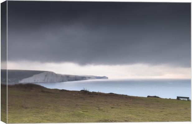 Seven Sisters on a Rainy Day Canvas Print by Mark Jones