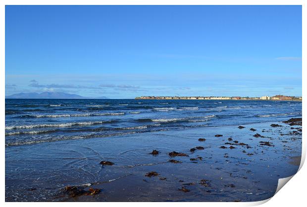 Troon seafront and Arran Print by Allan Durward Photography