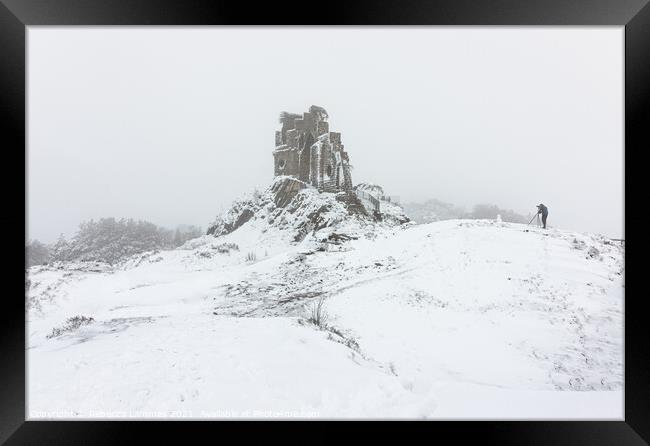 Snow in love Framed Print by Rebecca Lammas