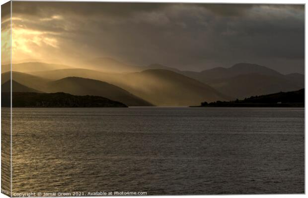 Morning Light on Loch Broom Canvas Print by Jamie Green
