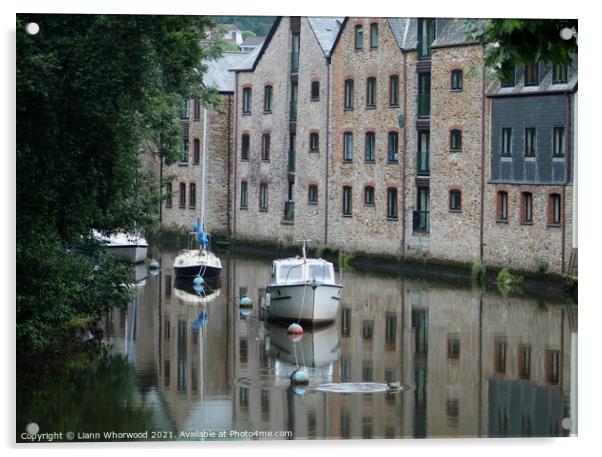 River Dart Totnes Devon Acrylic by Liann Whorwood