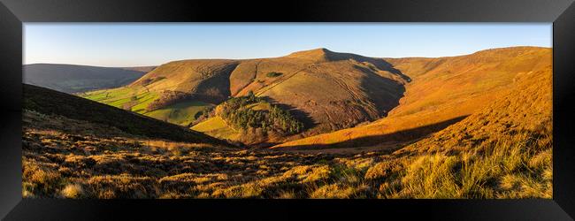 Grindsbrook Clough in autumn sunshine, Peak Distri Framed Print by Andrew Kearton