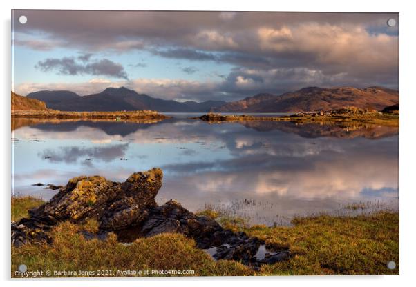 Sound of Sleat and Knoydart  Isle of Skye Scotland Acrylic by Barbara Jones