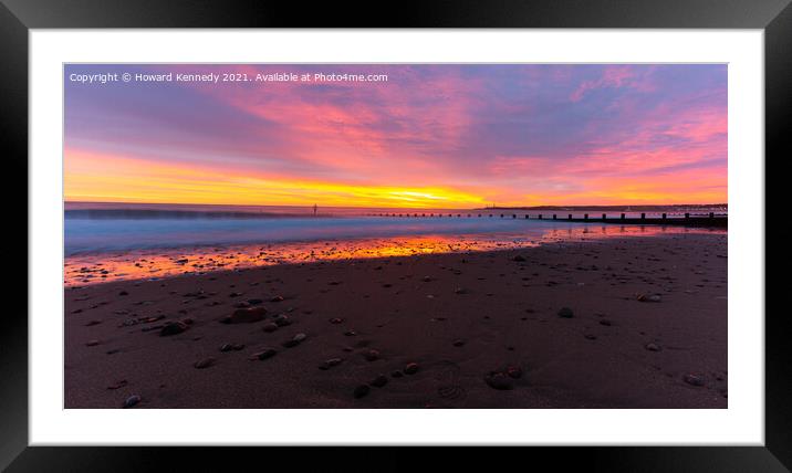 Dawn light on Aberdeen Beach, Scotland Framed Mounted Print by Howard Kennedy