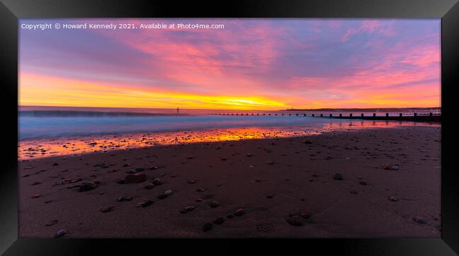 Dawn light on Aberdeen Beach, Scotland Framed Print by Howard Kennedy