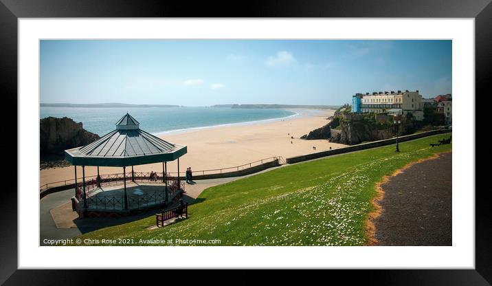 Tenby, beach view from Castle Hill Framed Mounted Print by Chris Rose
