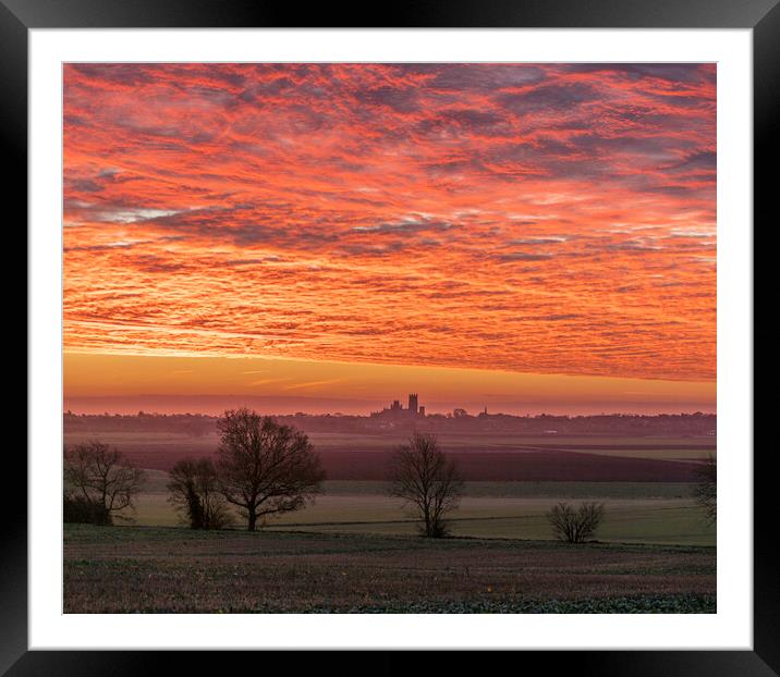 Pre-dawn over Ely, Cambridgeshire Framed Mounted Print by Andrew Sharpe