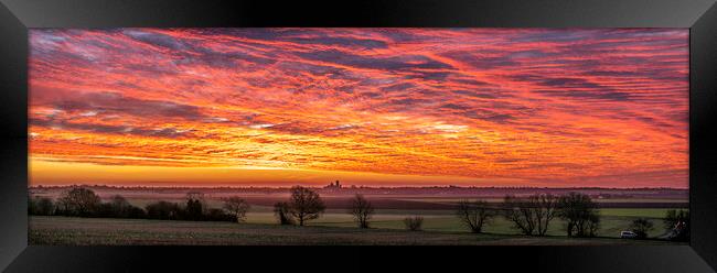 Pre-dawn over Ely, Cambridgeshire Framed Print by Andrew Sharpe