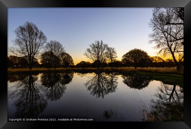 Richmond Park Sunrise Framed Print by Graham Prentice