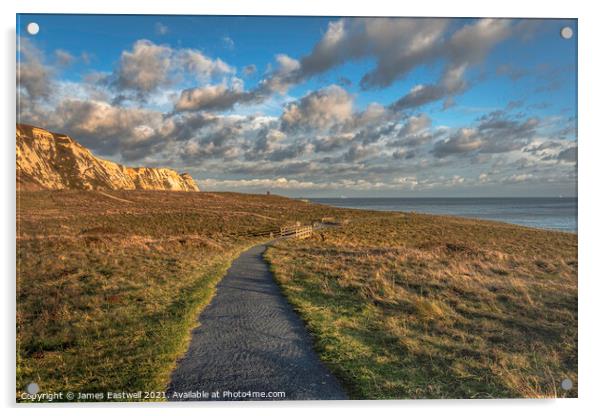 Samphire Hoe clouds  Acrylic by James Eastwell