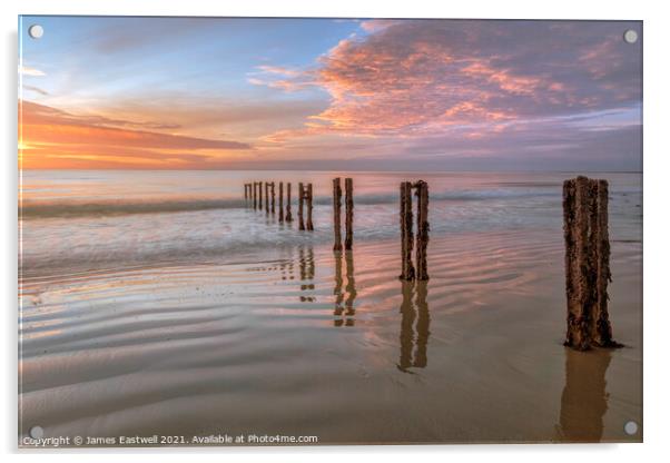 Folkestone sunrise #3 Acrylic by James Eastwell